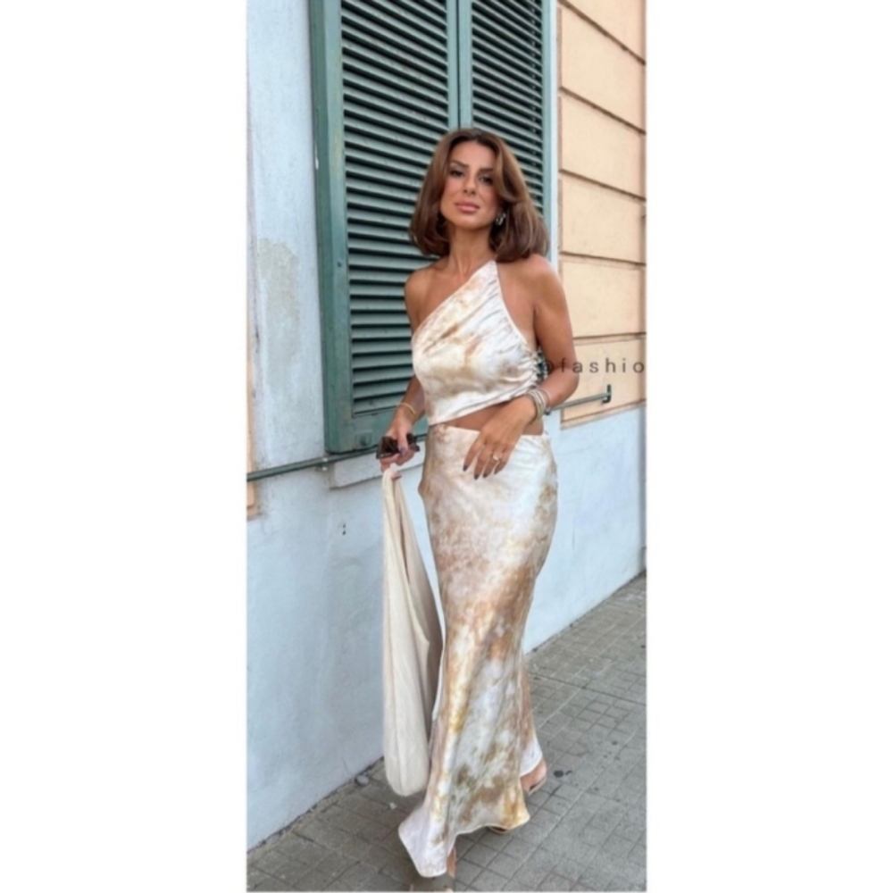 Size XXL | Zara | 🆕 Satin Effect Cut Out Tie Dye Dress